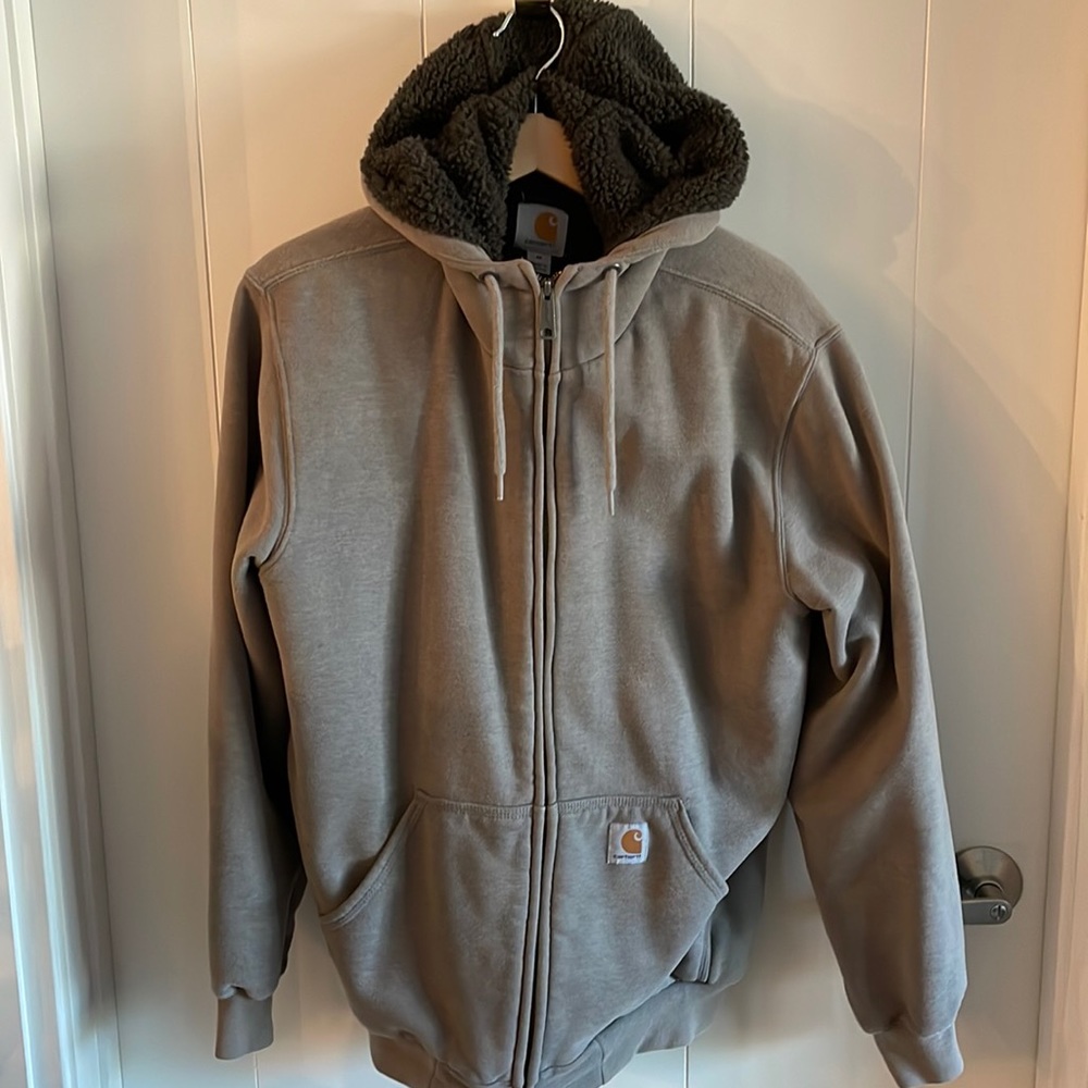 Carhartt fuzzy lined hoodie.